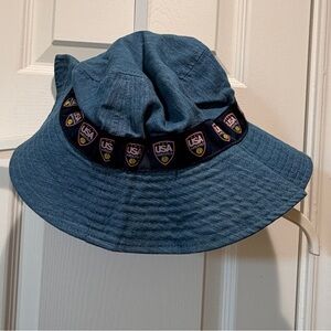Blue Bucket Hat with USA Water Polo Shield logo/Reversible